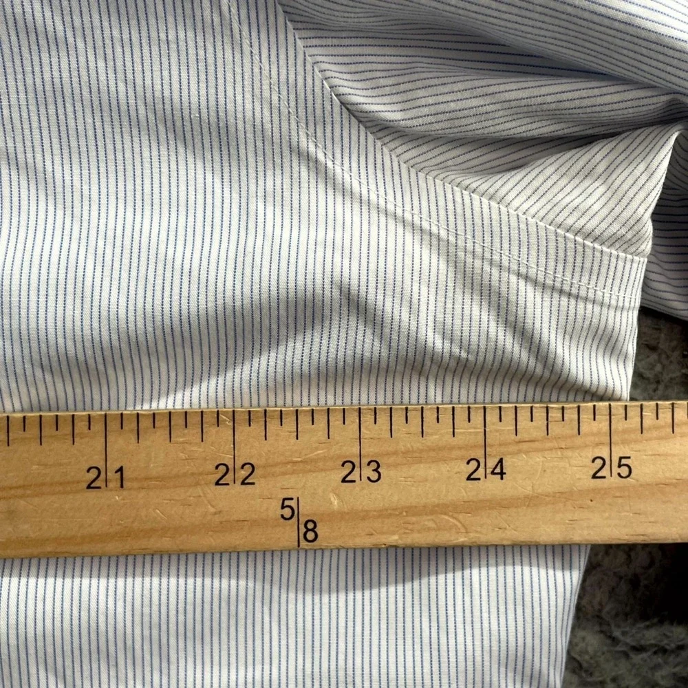 Banana Republic Dress Shirt Men XL 17-17.5 Stripe Slim Fit Classic Office Career